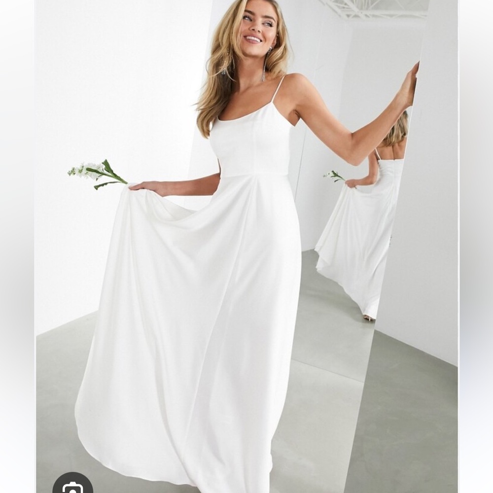 NWT ASOS EDITION Rosie Satin Wedding Dress with Square Neck Line